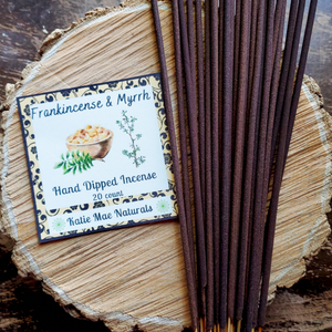 Frankincense and myrrh hand dipped incense sticks 