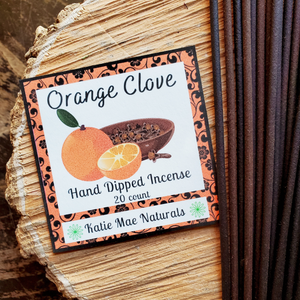 Orange clove hand dipped incense sticks 