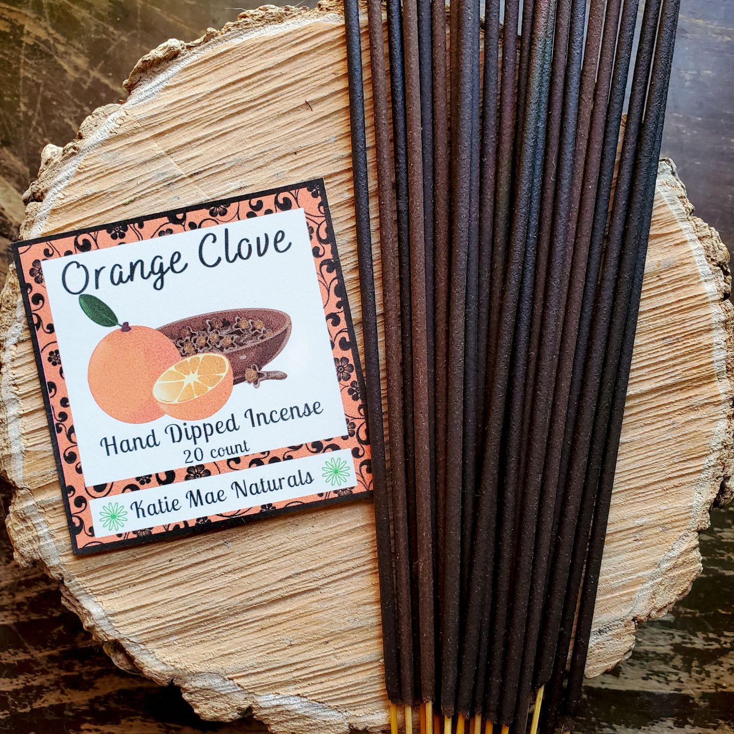 Orange clove hand dipped incense sticks