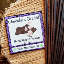 Load image into Gallery viewer, Chocolate orchid hand dipped incense sticks 
