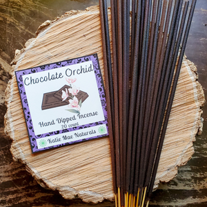 Chocolate orchid hand dipped incense sticks