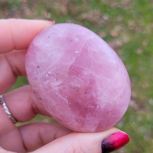Load image into Gallery viewer, Rose quartz crystal palm stone 

