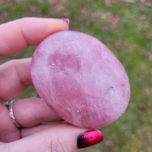 Load image into Gallery viewer, Rose quartz crystal palm stone

