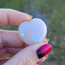 Load image into Gallery viewer, Small Aqua Aura Quartz Carved Crystal Heart - 30mm
