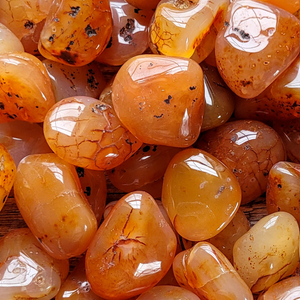 Large tumbled carnelian gemstones