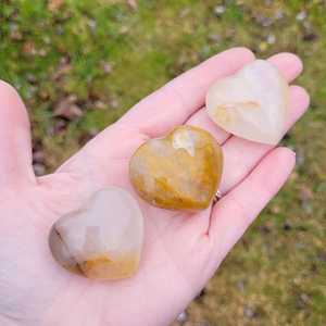 Golden healer quartz heart