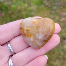 Load image into Gallery viewer, Golden healer quartz crystal heart 
