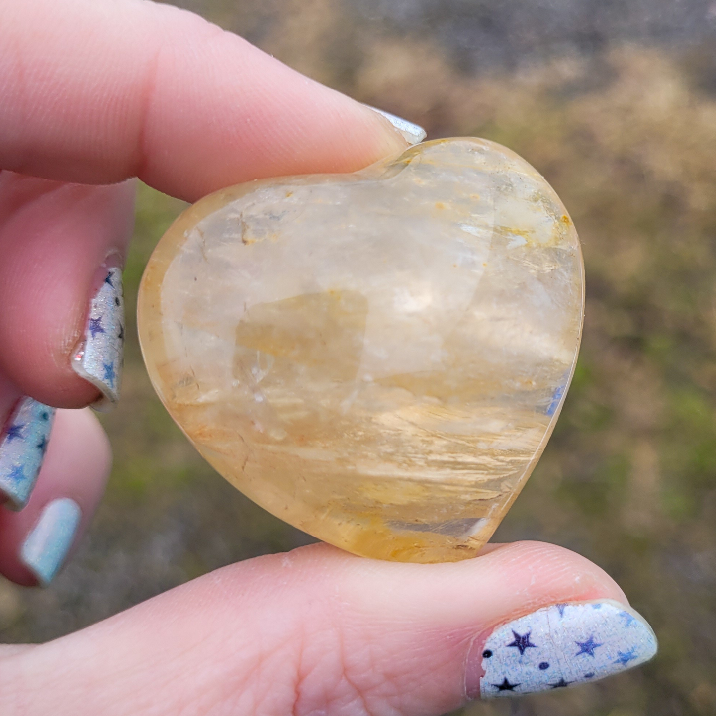 Golden Healer Quartz crystal heart