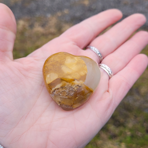Golden healer quartz crystal heart