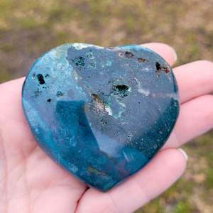 Carved Ocean Jasper Gemstone Heart