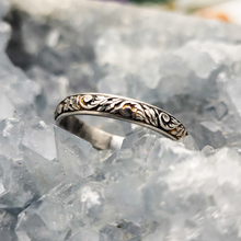 Load image into Gallery viewer, Sterling Silver Stacking Ring - Floral Scroll Pattern
