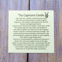 Load image into Gallery viewer, The capricorn candle description card
