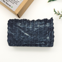 Load image into Gallery viewer, Zero waste charcoal face soap with tea tree essential oil 

