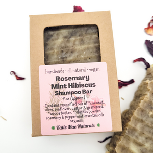 Rosemary mint Hibiscus zero waste shampoo bar 