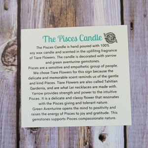 Pisces Candle Gift Set - Candle and Crystals for Zodiac Sign Pisces - Pisces Gemstones