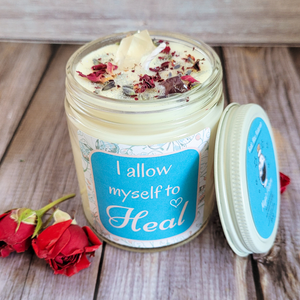 Healing positive affirmation candle
