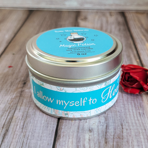 Healing positive affirmation candle