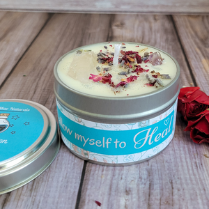 Healing intention positive affirmation candle
