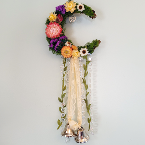 Witches Bells Crescent Moon Wreath