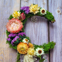 Load image into Gallery viewer, Witches Bells Crescent Moon Wreath
