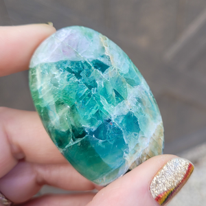 Green Fluorite Palm Stone - 2 inch