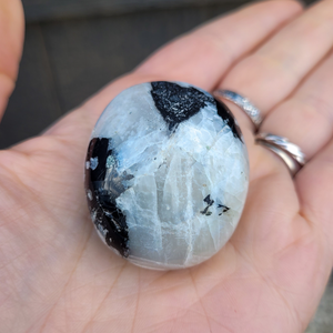 Rainbow Moonstone Palm Stone - 2 inch