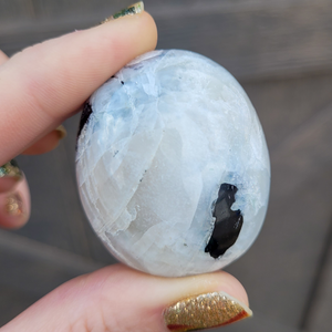 Rainbow Moonstone Palm Stone - 2 inch