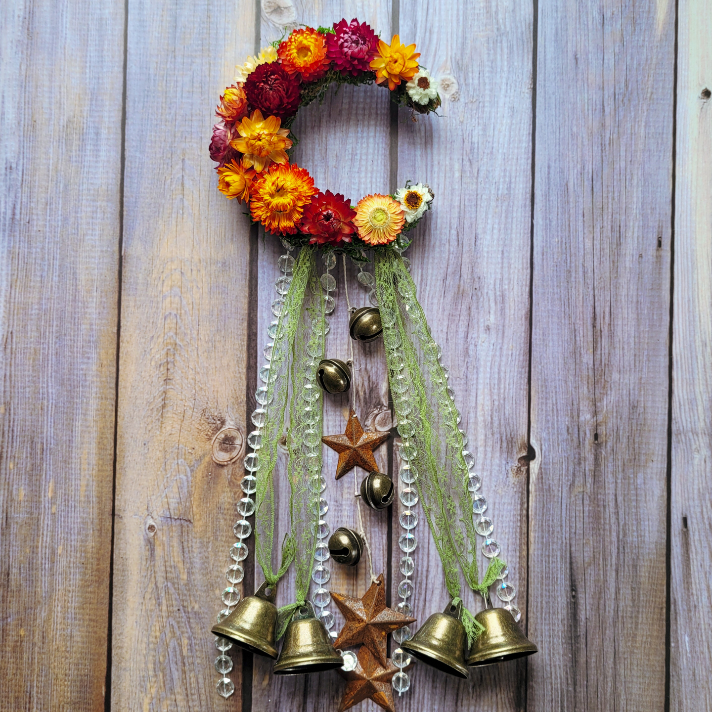 Witches Bells Crescent Moon Wreath