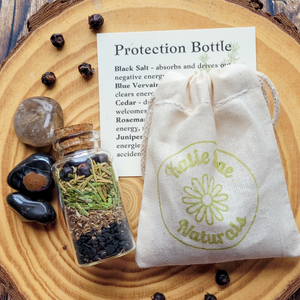 Protection Spell Bottle and Crystal Kit