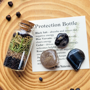 Protection Spell Bottle and Crystal Kit
