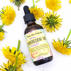 Organic dandelion herb infused massage oil
