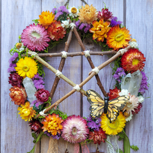 Load image into Gallery viewer, Summer Solstice Witches Bells Door Wreath
