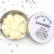 Load image into Gallery viewer, Lavender scented solid lotion bar
