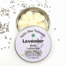 Load image into Gallery viewer, Lavender scented solid lotion bar
