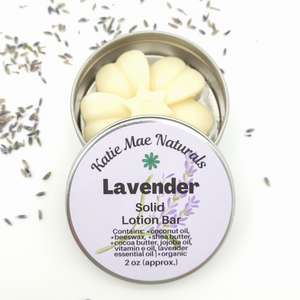 Lavender scented solid lotion bar