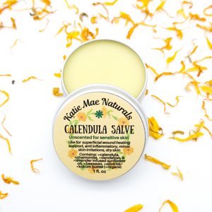 Herbal infused organic calendula salve for sensitive skin 