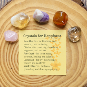 Happiness Crystals - Set of 5 Crystals for Happiness - Gemstones for Happiness