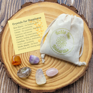 Happiness Crystals - Set of 5 Crystals for Happiness - Gemstones for Happiness