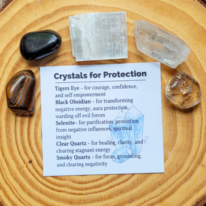 Protection Crystals - Set of 5 Crystals for Protection - Gemstones for Protection