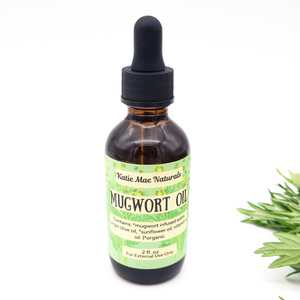 Organic herb infused mugwort oil