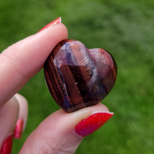 Load image into Gallery viewer, Red tigers eye gemstone heart 
