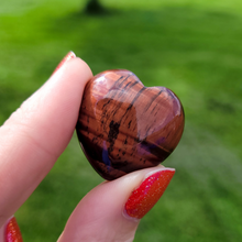 Load image into Gallery viewer, Red tigers eye crystal hearts
