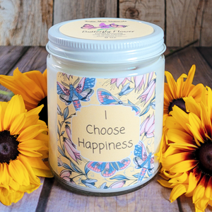 Happiness Intention Candle (Butterfly Flower) - 9 oz