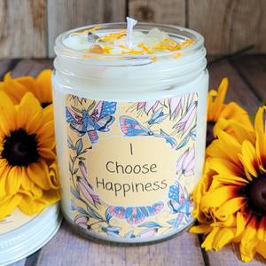 Happiness Intention Candle (Butterfly Flower) - 9 oz