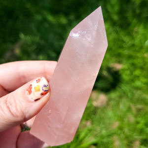 Rose Quartz Crystal Point - 4.25 inch