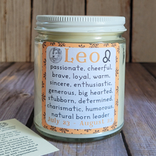 Load image into Gallery viewer, Leo candle with crystals
