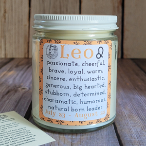 Leo candle with crystals