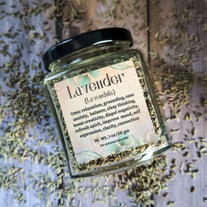 Organic dried lavender apothecary jar