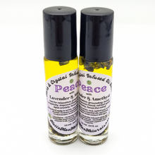 Load image into Gallery viewer, Peace - Herb and Crystal Infused Oil Roller with Lavender and Amethyst - Lavender Scent
