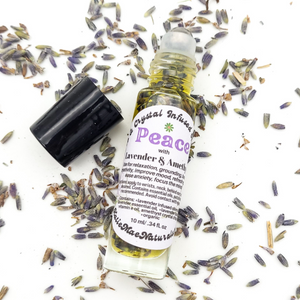 Peace - Herb and Crystal Infused Oil Roller with Lavender and Amethyst - Lavender Scent